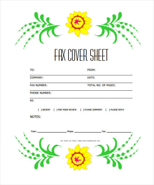Hp fax cover sheet template